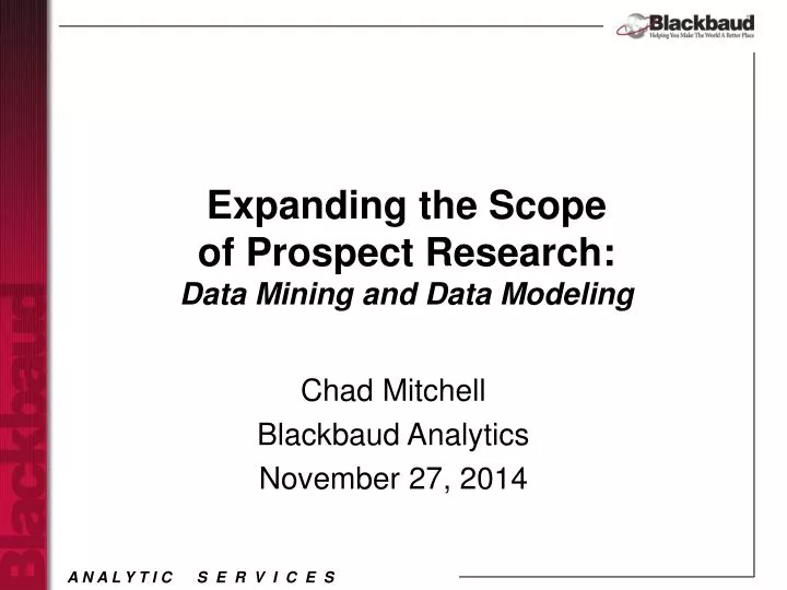 expanding the scope of prospect research data mining and data modeling