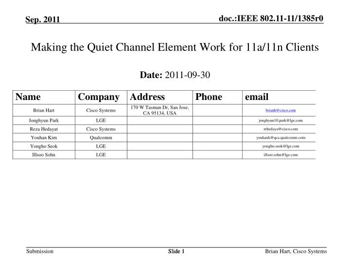 making the quiet channel element work for 11a 11n clients