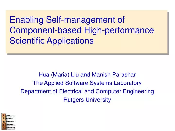 enabling self management of component based high performance scientific applications