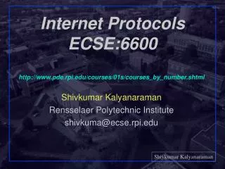 Internet Protocols ECSE:6600