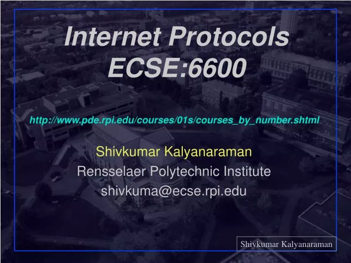 internet protocols ecse 6600