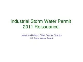 Industrial Storm Water Permit 2011 Reissuance