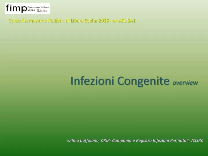 infezioni congenite overview