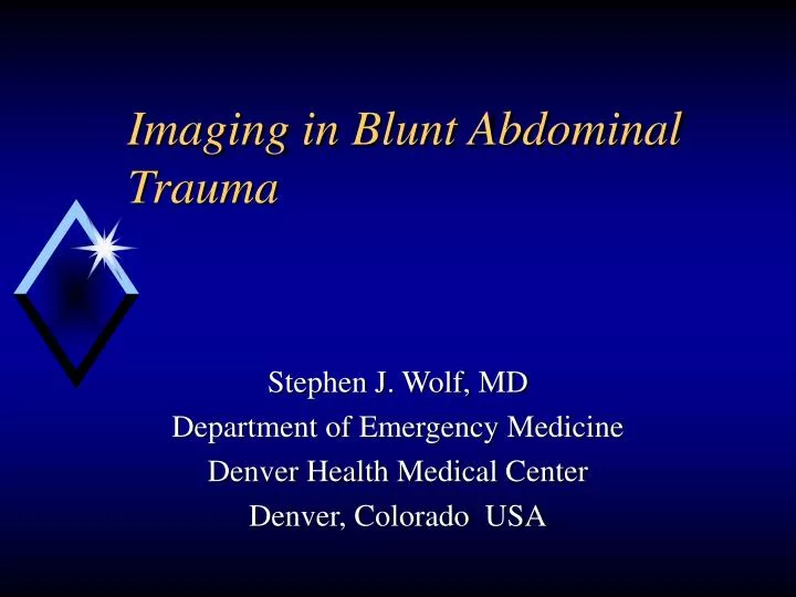 imaging in blunt abdominal trauma