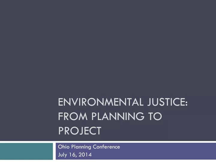 environmental justice from planning to project