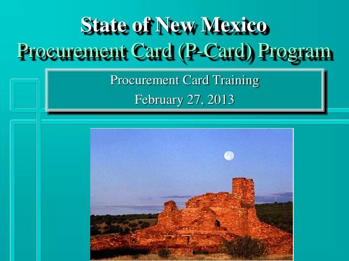 state of new mexico procurement card p card program