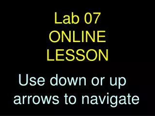 Lab 07 ONLINE LESSON
