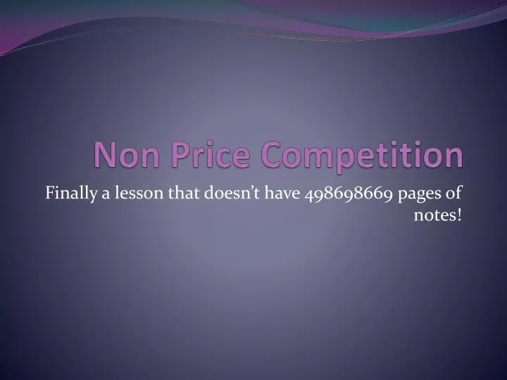 non price competition