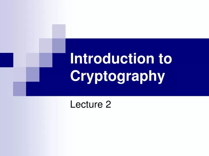 introduction to cryptography