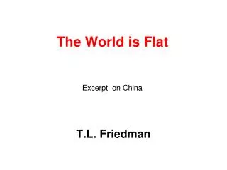 The World is Flat Excerpt on China