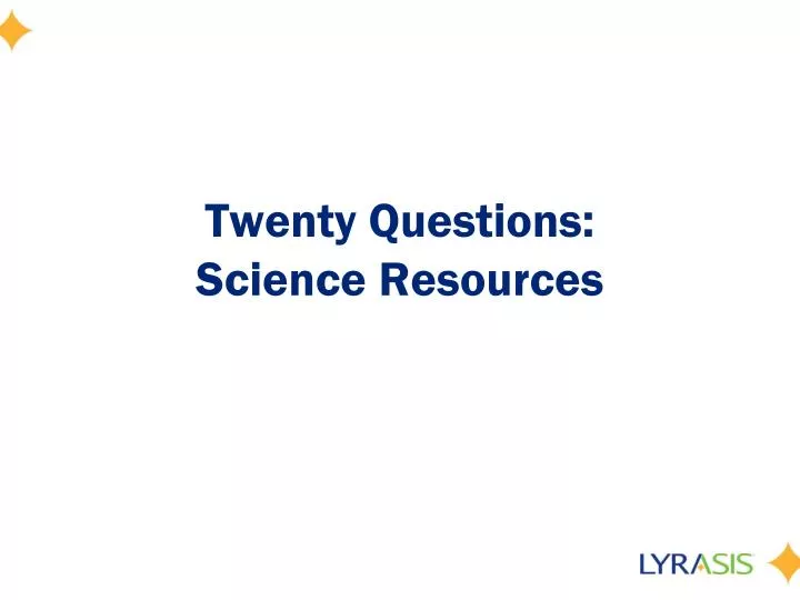 twenty questions science resources