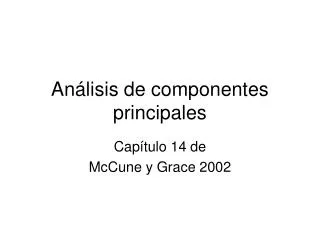 an lisis de componentes principales