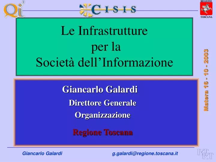 le infrastrutture per la societ dell informazione