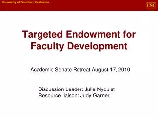 Targeted Endowment for Faculty Development