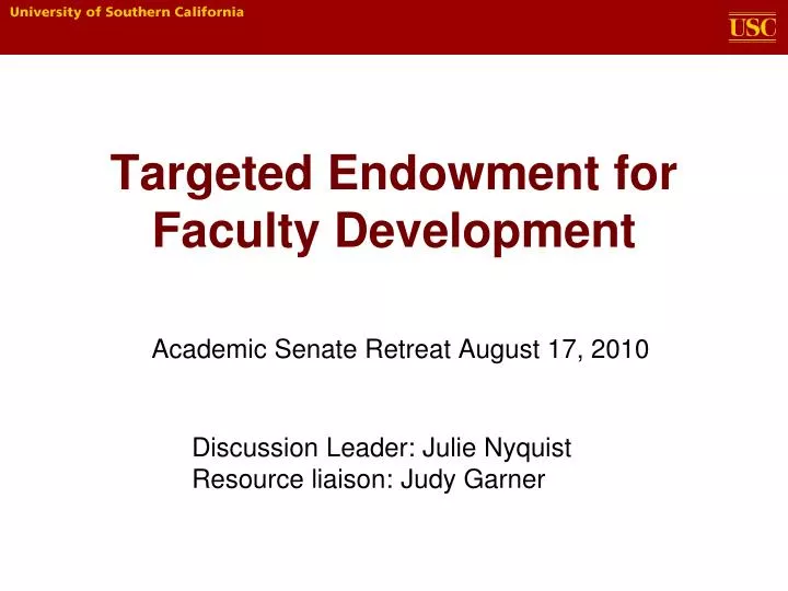 targeted endowment for faculty development