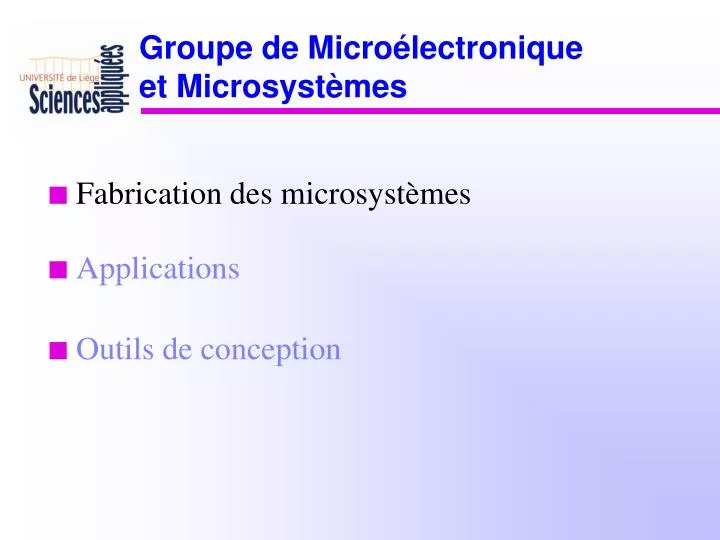 groupe de micro lectronique et microsyst mes