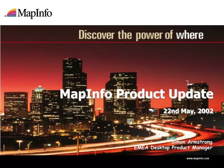 mapinfo product update 22nd may 2002