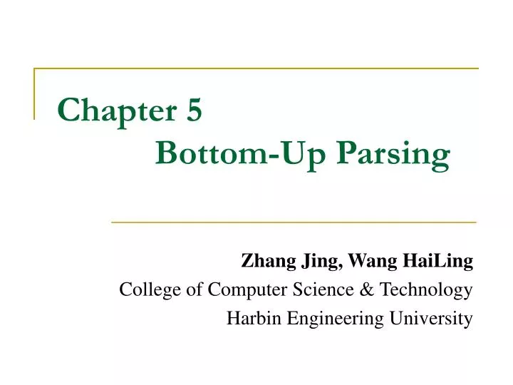 chapter 5 bottom up parsing