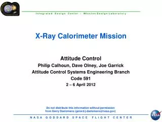 X-Ray Calorimeter Mission