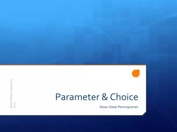 parameter choice