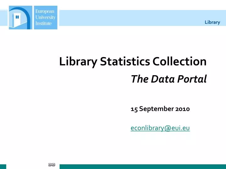 library statistics collection the data portal