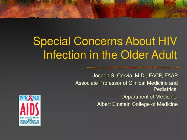 special concerns about hiv infection in the older adult