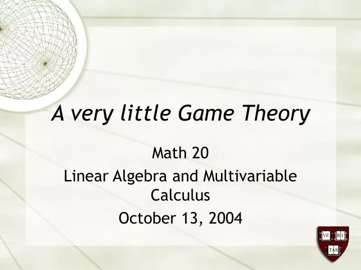a very little game theory