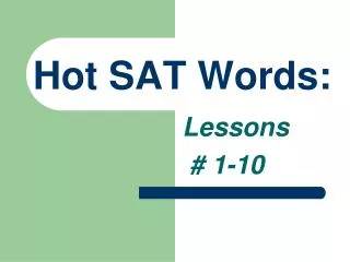Hot SAT Words: