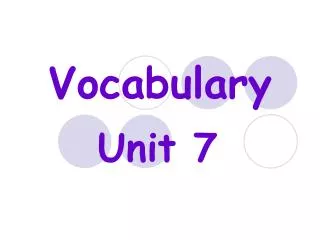 Vocabulary