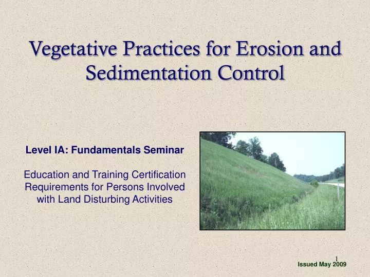 vegetative practices for erosion and sedimentation control