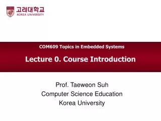 Lecture 0. Course Introduction