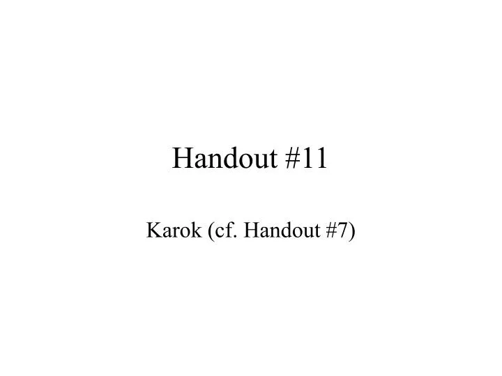 handout 11