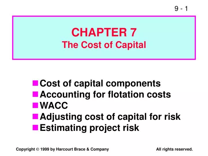 chapter 7 the cost of capital