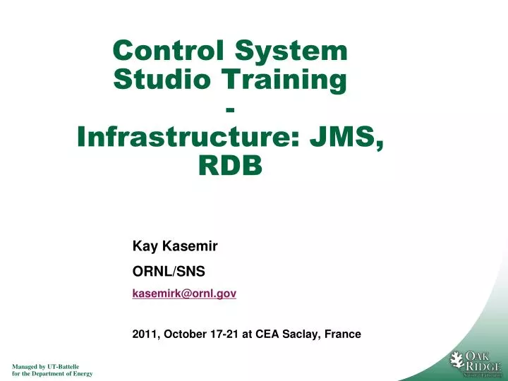 control system studio training infrastructure jms rdb