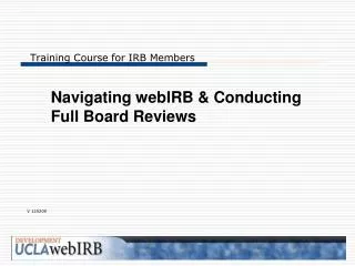 Training Course for IRB Members