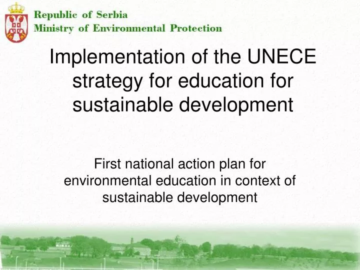 implementation of the unece strategy for education for sustainable development