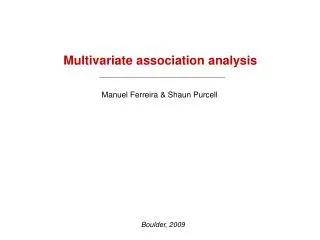Multivariate association analysis