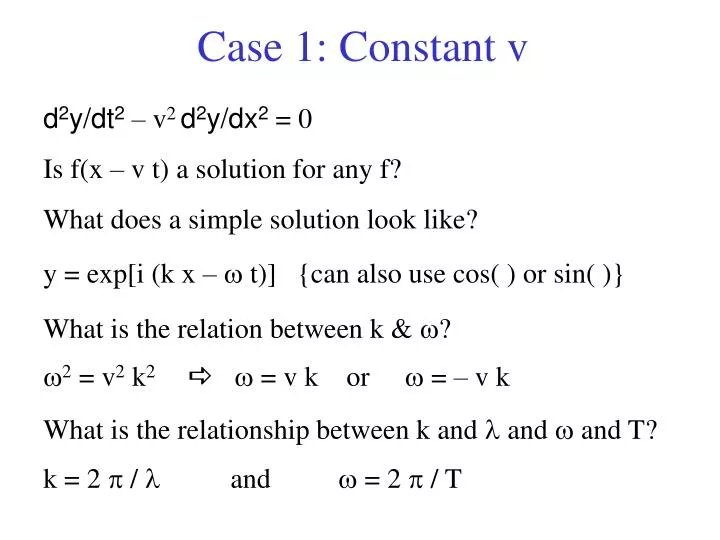 case 1 constant v
