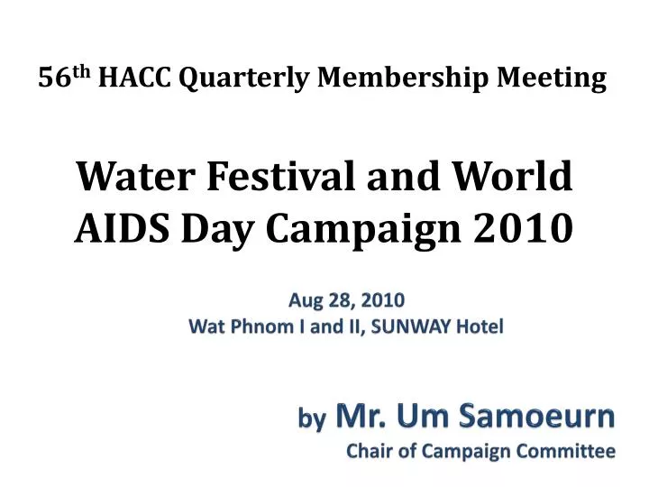 water festival and world aids day campaign 2010
