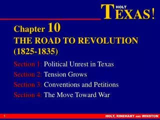 Chapter 10 THE ROAD TO REVOLUTION (1825-1835)