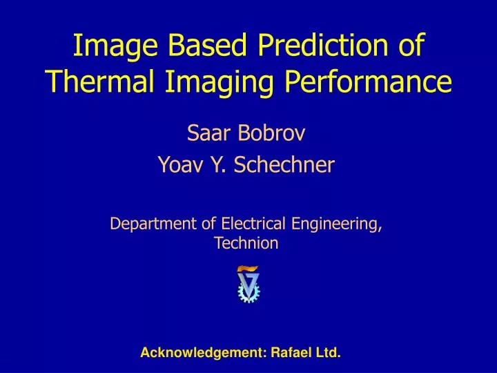 image based prediction of thermal imaging performance