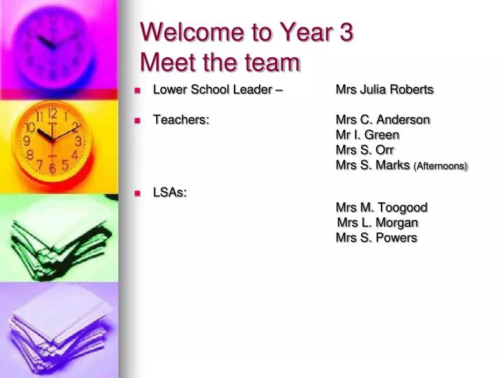 welcome to year 3 meet the team
