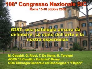 108° Congresso Nazionale SIC Roma 15-18 ottobre 2006