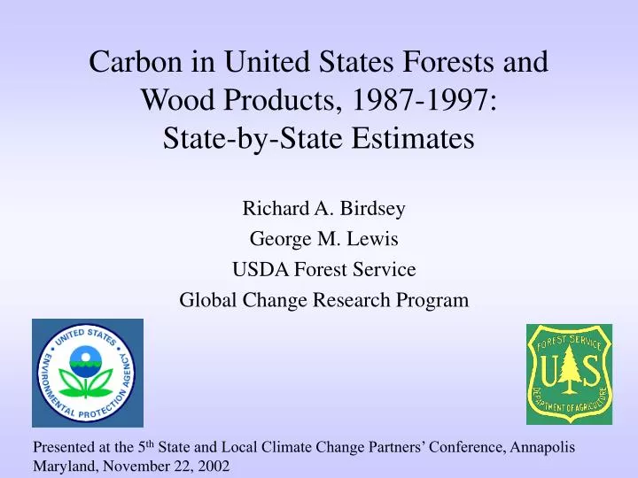 carbon in united states forests and wood products 1987 1997 state by state estimates