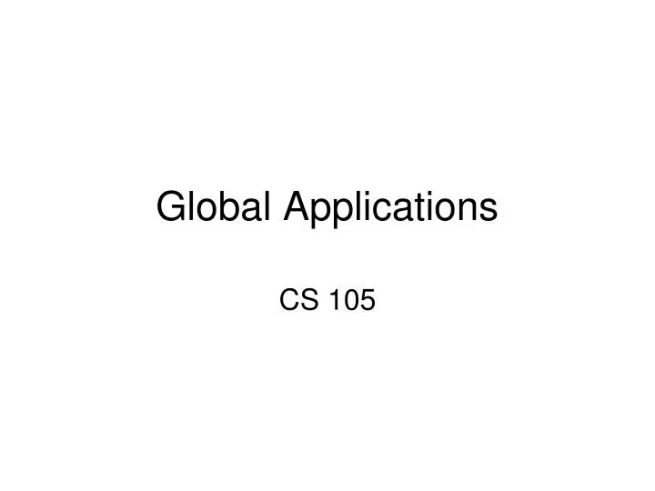 global applications