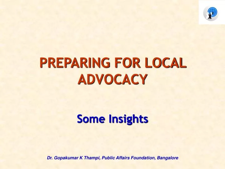 preparing for local advocacy