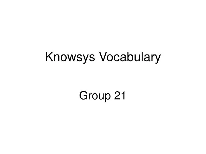 knowsys vocabulary