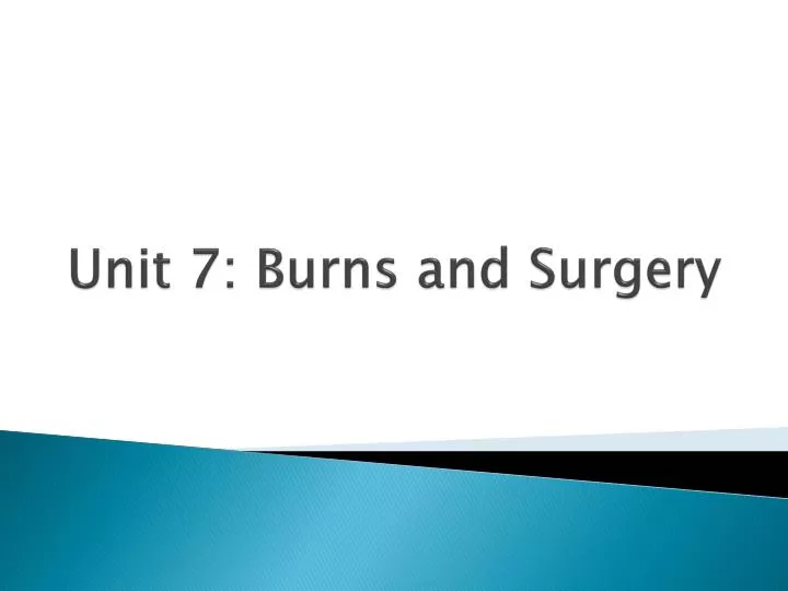 unit 7 burns and surgery