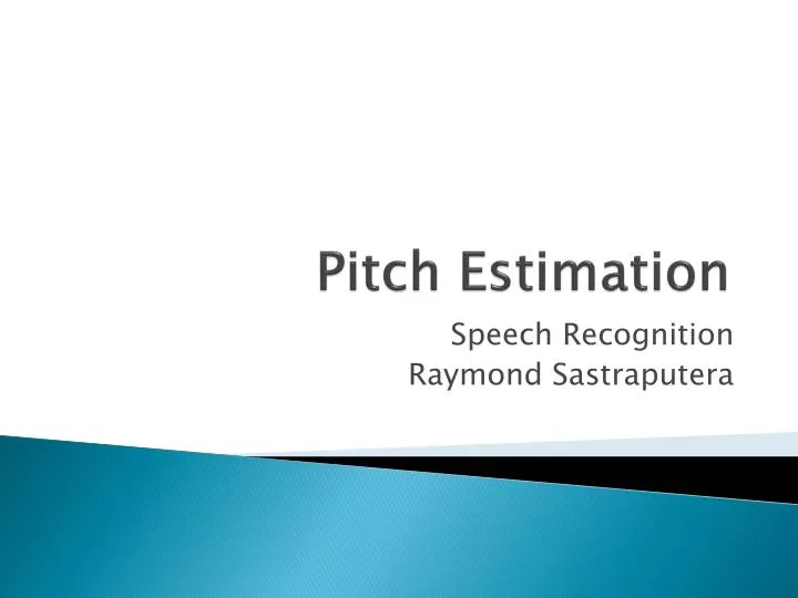 pitch estimation