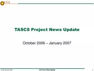 TASCS Project News Update